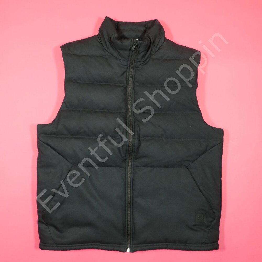 Under Armour Storm Down Vest Mens L Black Puffer 700 Fill Sportstyle - Picture 2 of 7